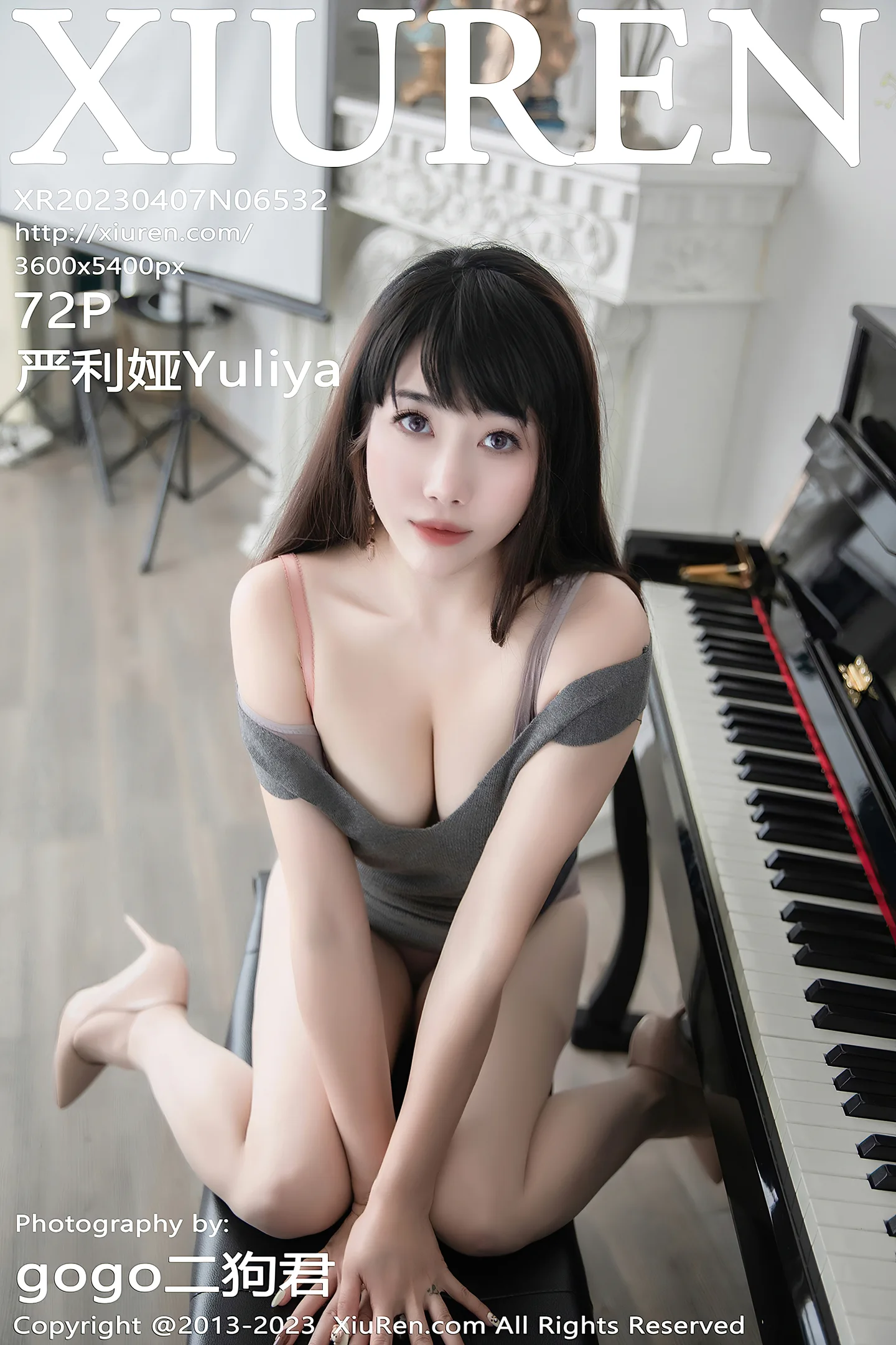 [XiuRen秀人网]No.6532_模特严利娅Yuliya钢琴师角色灰色连身短裙秀曼妙身姿诱惑写真72P-秀人网 - XiuRen.Space